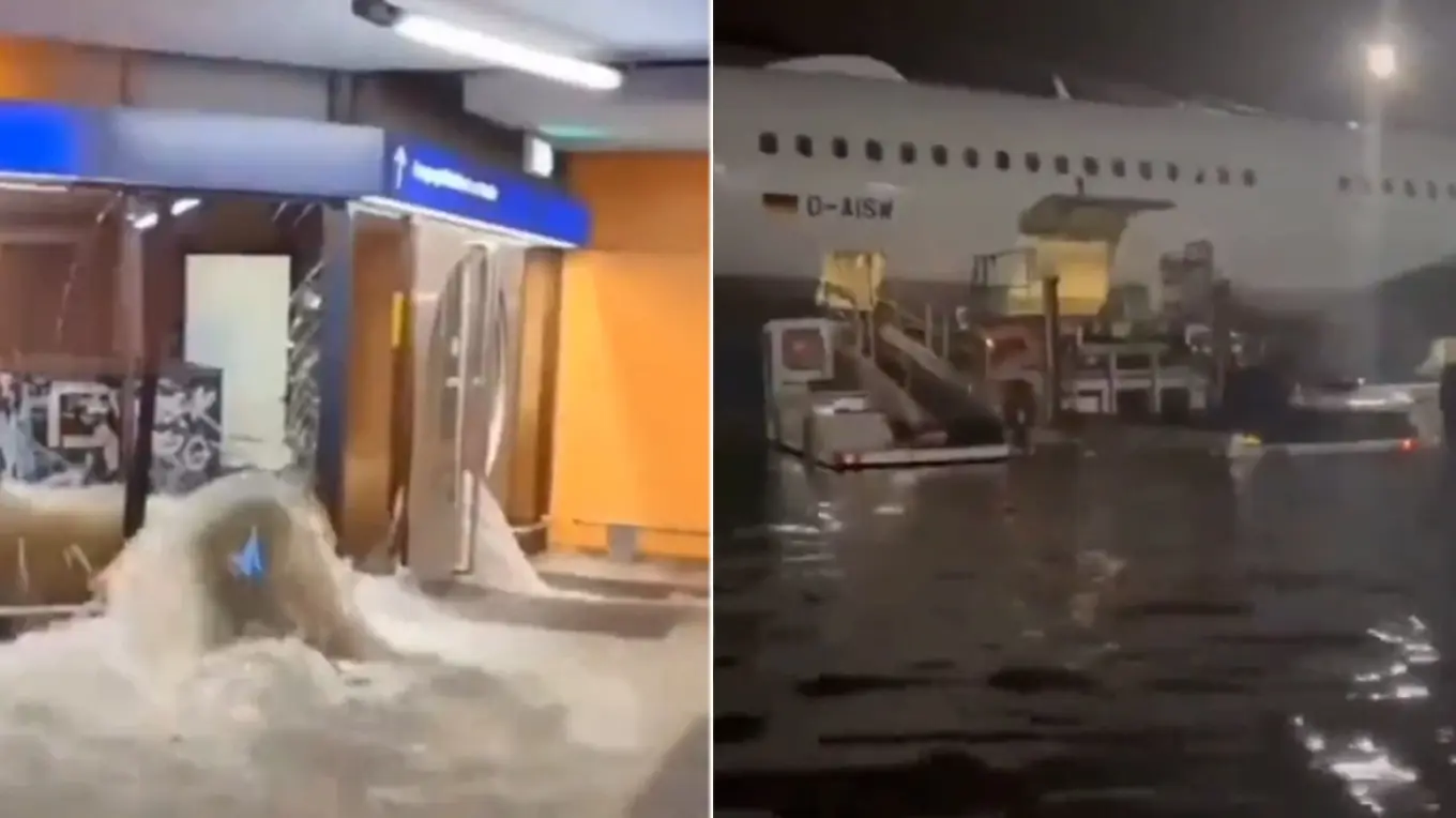 Πλημμύρισε το αεροδρόμιο της Φρανκφούρτης - Ακυρώθηκαν πτήσεις