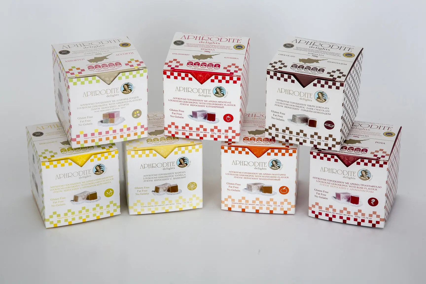 Λουκούμια Γεροσκήπου σε συσκευασίες κύβου