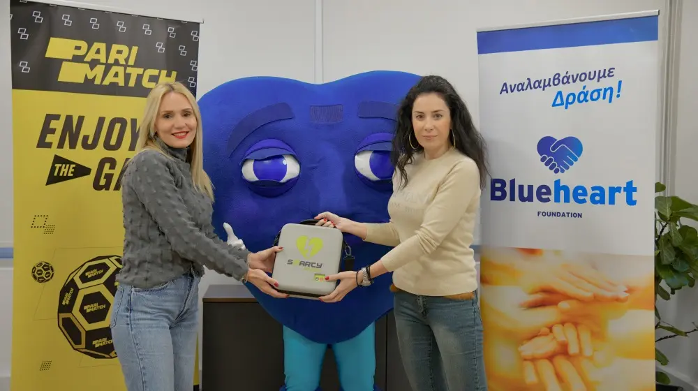 Η Parimatch δίπλα στο Βlue Heart Foundation με δωρεά απινιδωτή