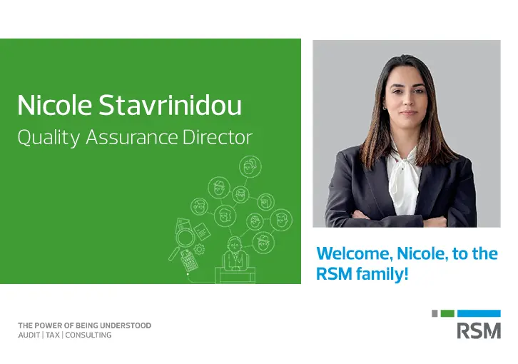 RSM - Νικόλ Σταυρινίδου - Quality Assurance Director