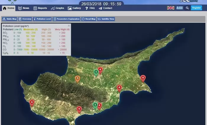 Αναβαθμίστηκε η εφαρμογή “Air Quality Cyprus”