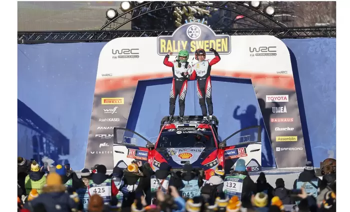 Η Hyundai κατέκτησε τη δεύτερη της νίκη στο φετινό Παγκόσμιο Πρωτάθλημα Ράλι (WRC) αυτή τη φορά στη Σουηδία